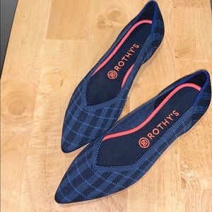 Brand New Indigo Gingham The Point Rothy’s 9.5